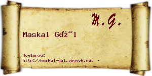 Maskal Gál névjegykártya